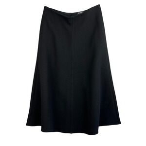 J. Crew Italian Double Cloth Black A Line Midi Skirt  Zip Back Women's Size 6